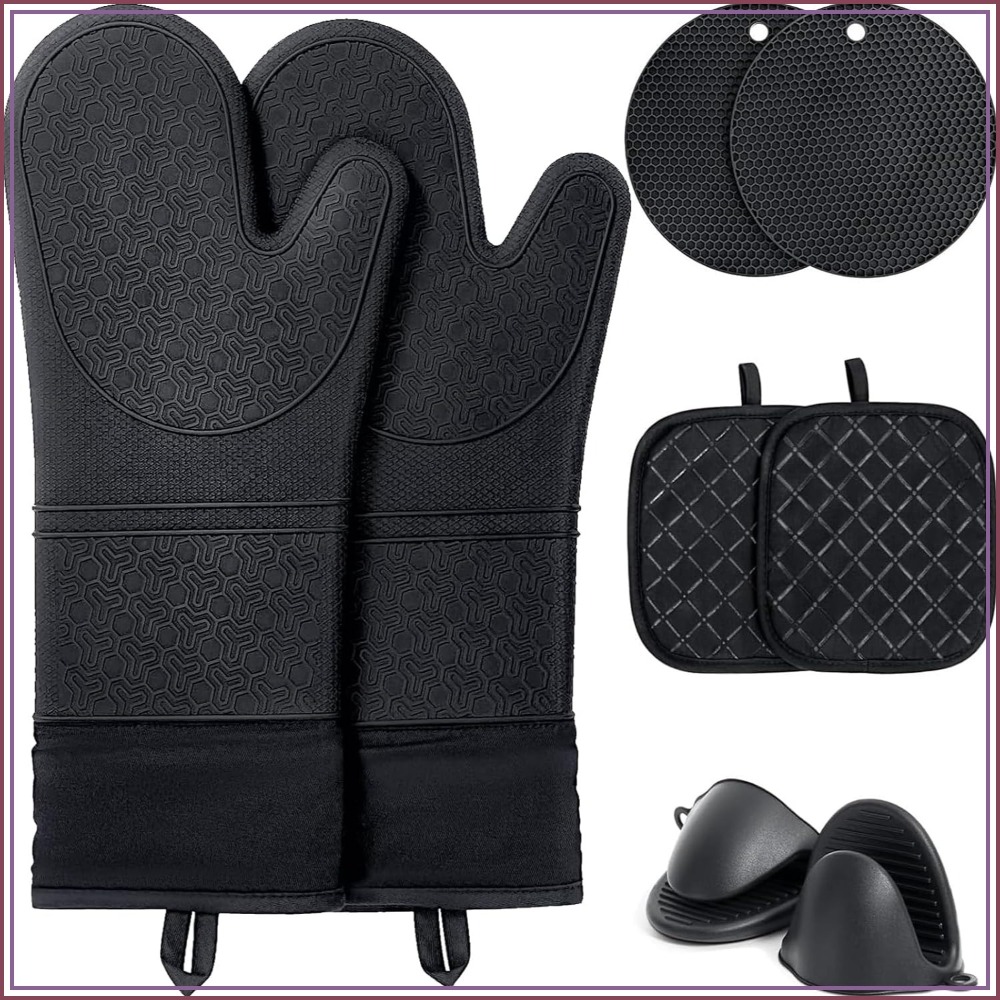 Oven Mitt Silicone - 8-Piece Oven Mitts & Pot Holders
