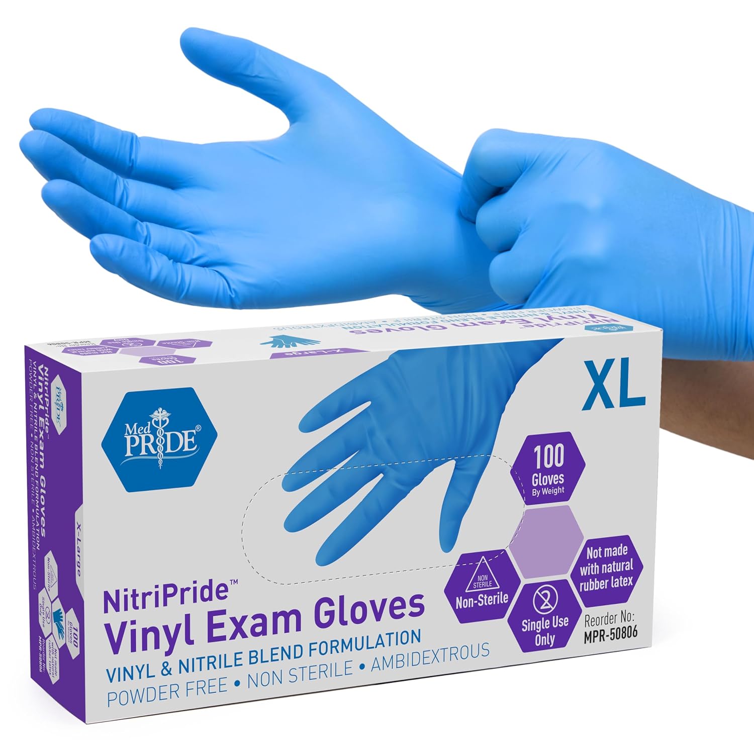 Exam Glove Nitrile - Nitrile Vinyl Blend Exam Gloves, Powder-Free