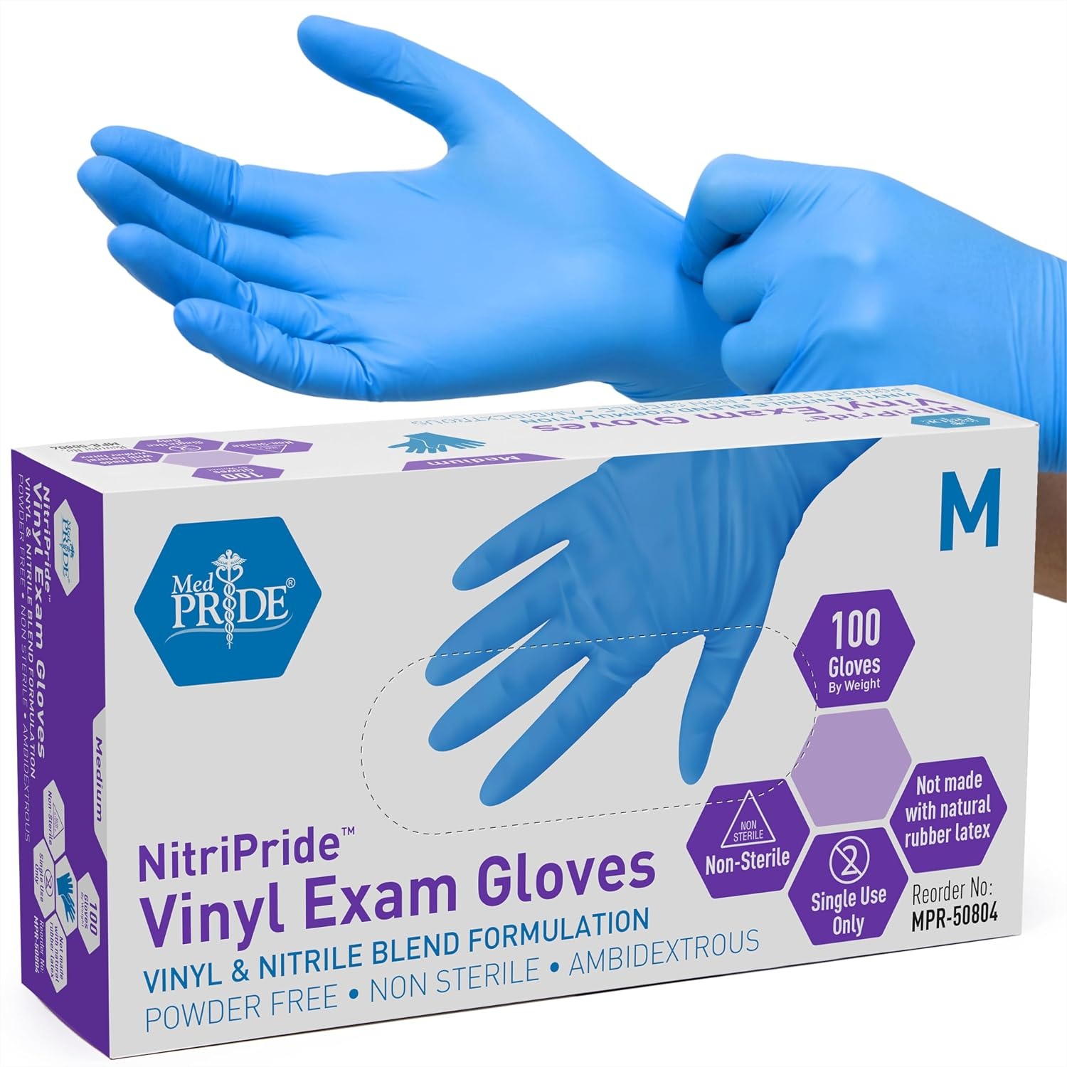 Exam Glove Nitrile - Disposable Nitrile Vinyl Blend Exam Gloves,