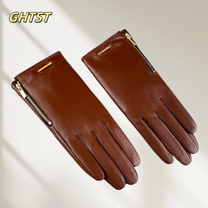 Leather Driving Glove - Fashion Real Sheepskin Motorcycle Gloves Driving