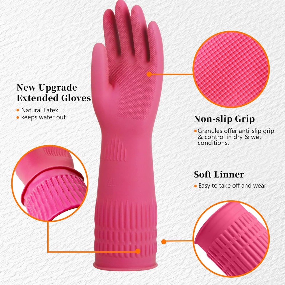 15-Inch Reusable Rubber Gloves - Rubber Glove Cleaning avis et prix