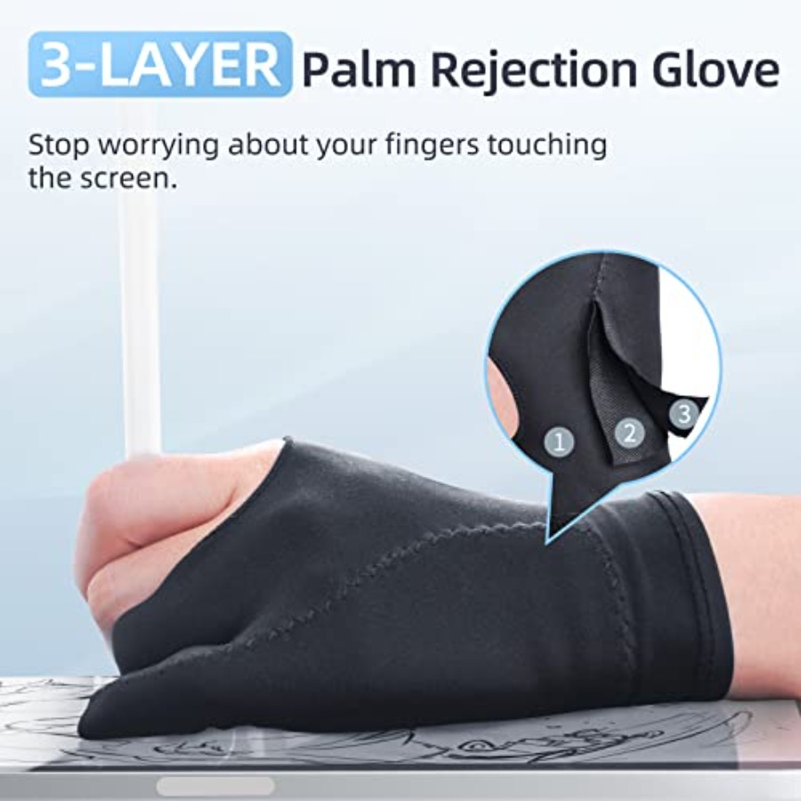 2-Pack Drawing Glove Palm Reje - Touchscreen Glove Capacitive avis et prix