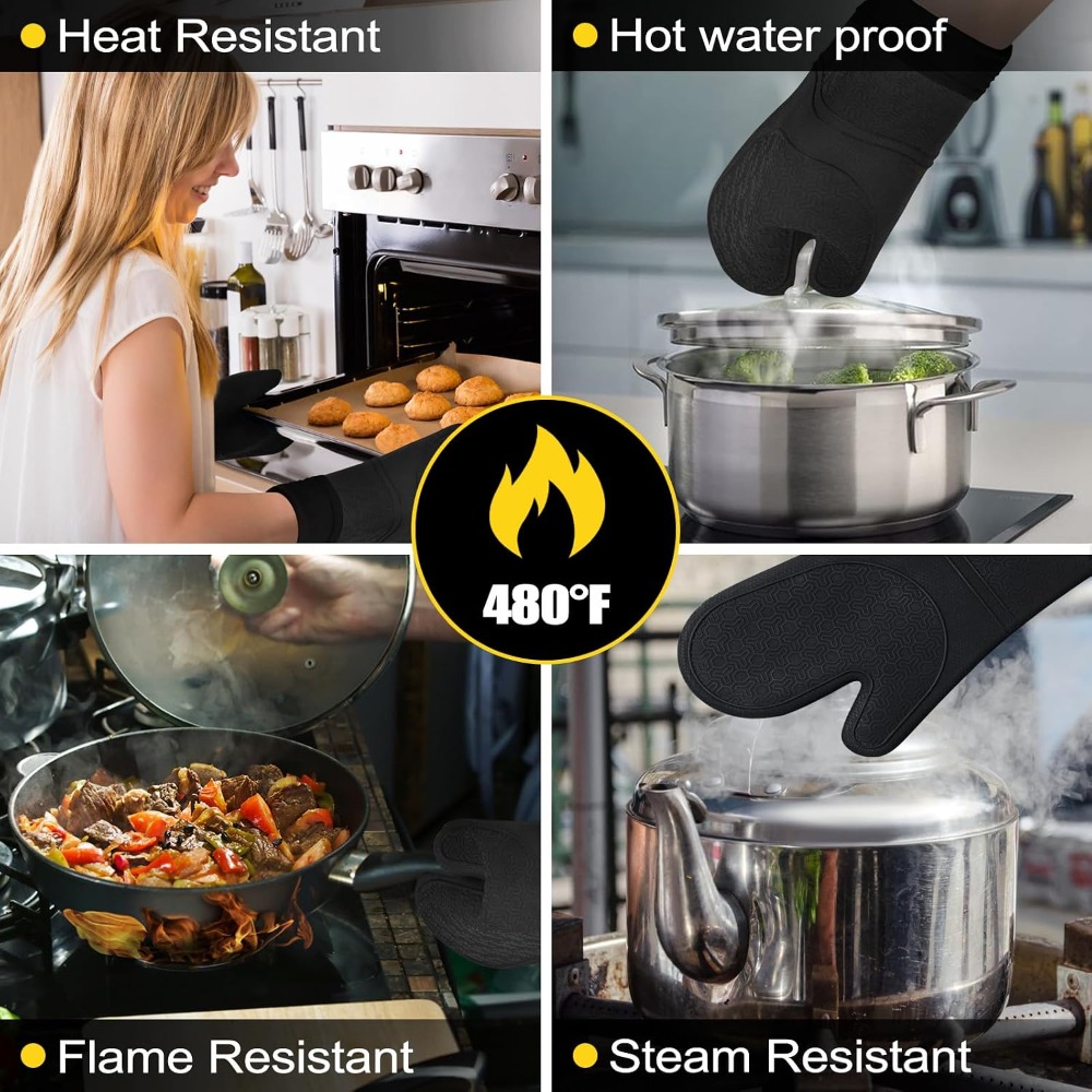 8-Piece Oven Mitts & Pot Holde - Oven Mitt Silicone avis et prix