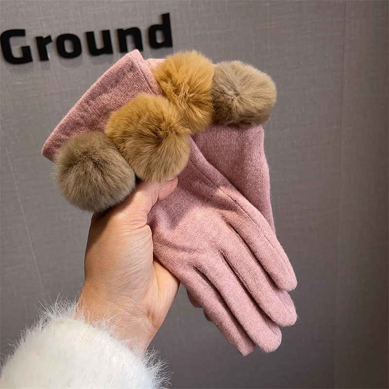 Gloves Women Wool Plaid Fox Fu - Wool Glove Lined avis et prix