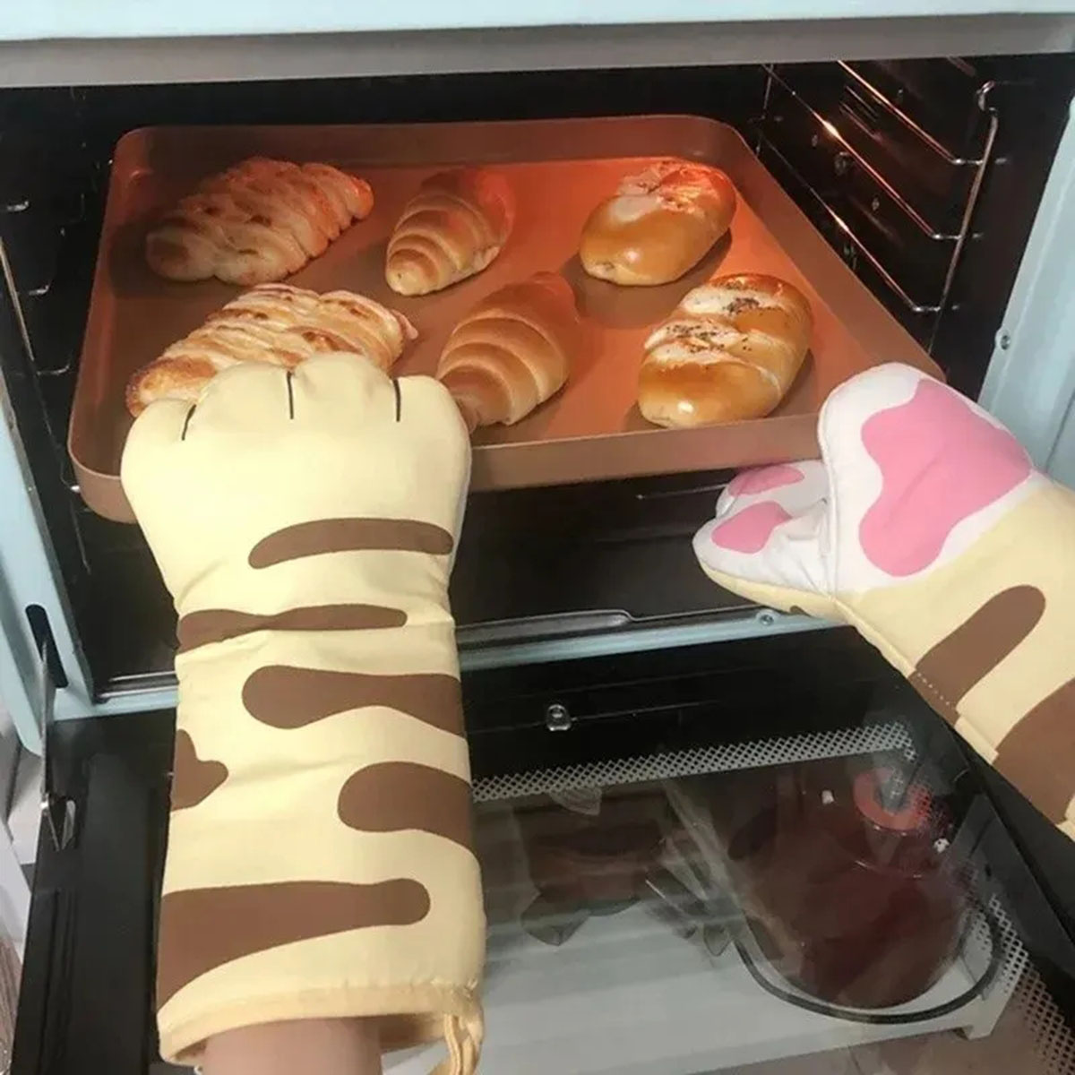 Microwave Long Cotton Gloves C - Oven Mitt Silicone avis et prix