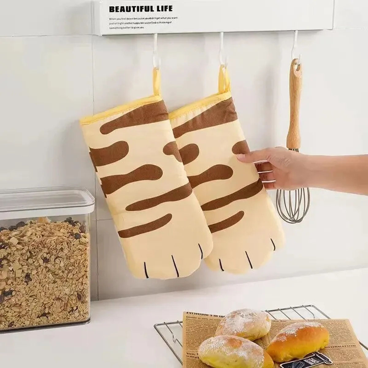 Microwave Long Cotton Gloves C - Oven Mitt Silicone avis et prix