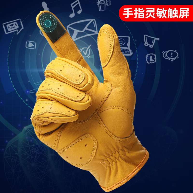 Motorcycle Cycling Gloves Leat - Leather Driving Glove avis et prix
