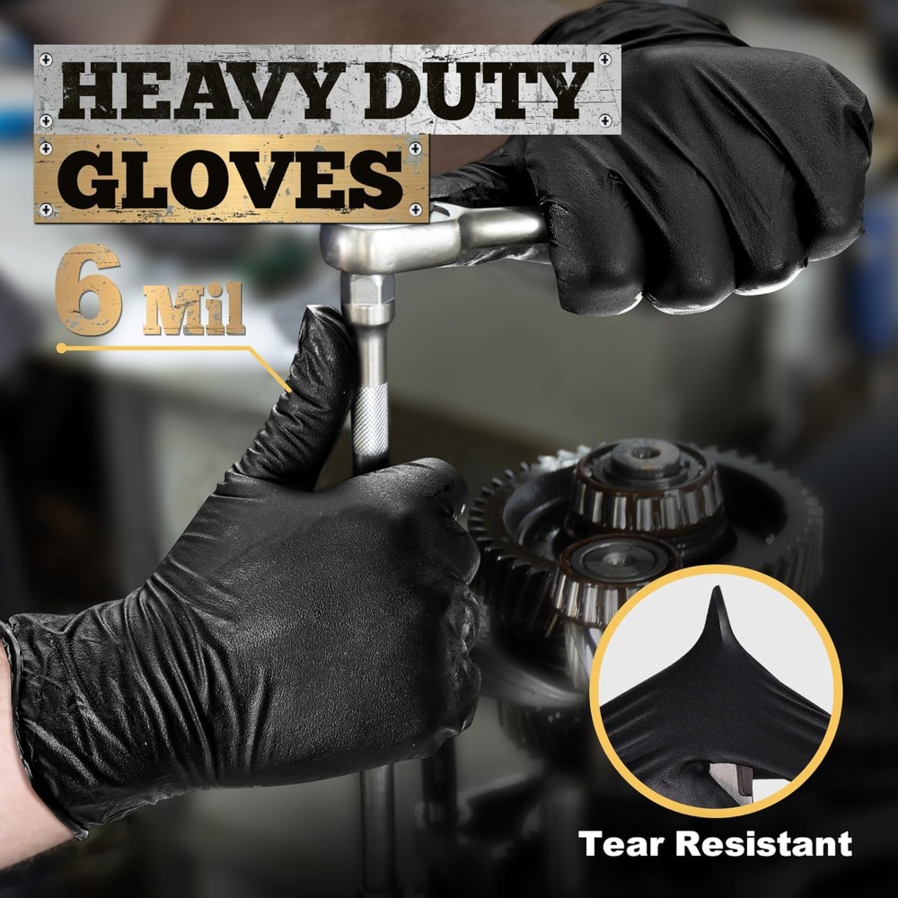 Heavy Duty Black Nitrile Glove - Nitrile Mechanic Glove avis et prix