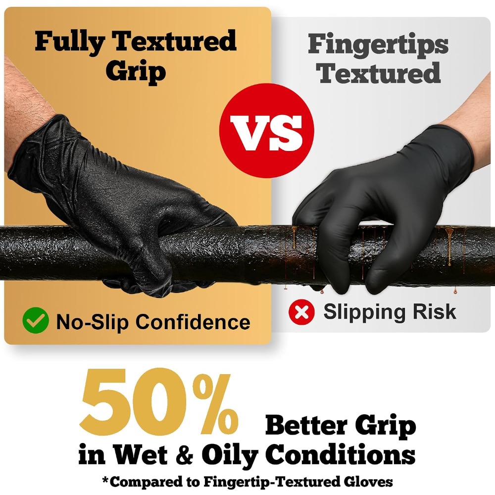 Heavy Duty Black Nitrile Glove - Nitrile Mechanic Glove avis et prix
