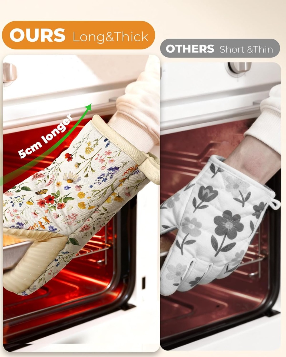 Vintage Floral Mini Oven Mitts - Oven Mitt Silicone avis et prix