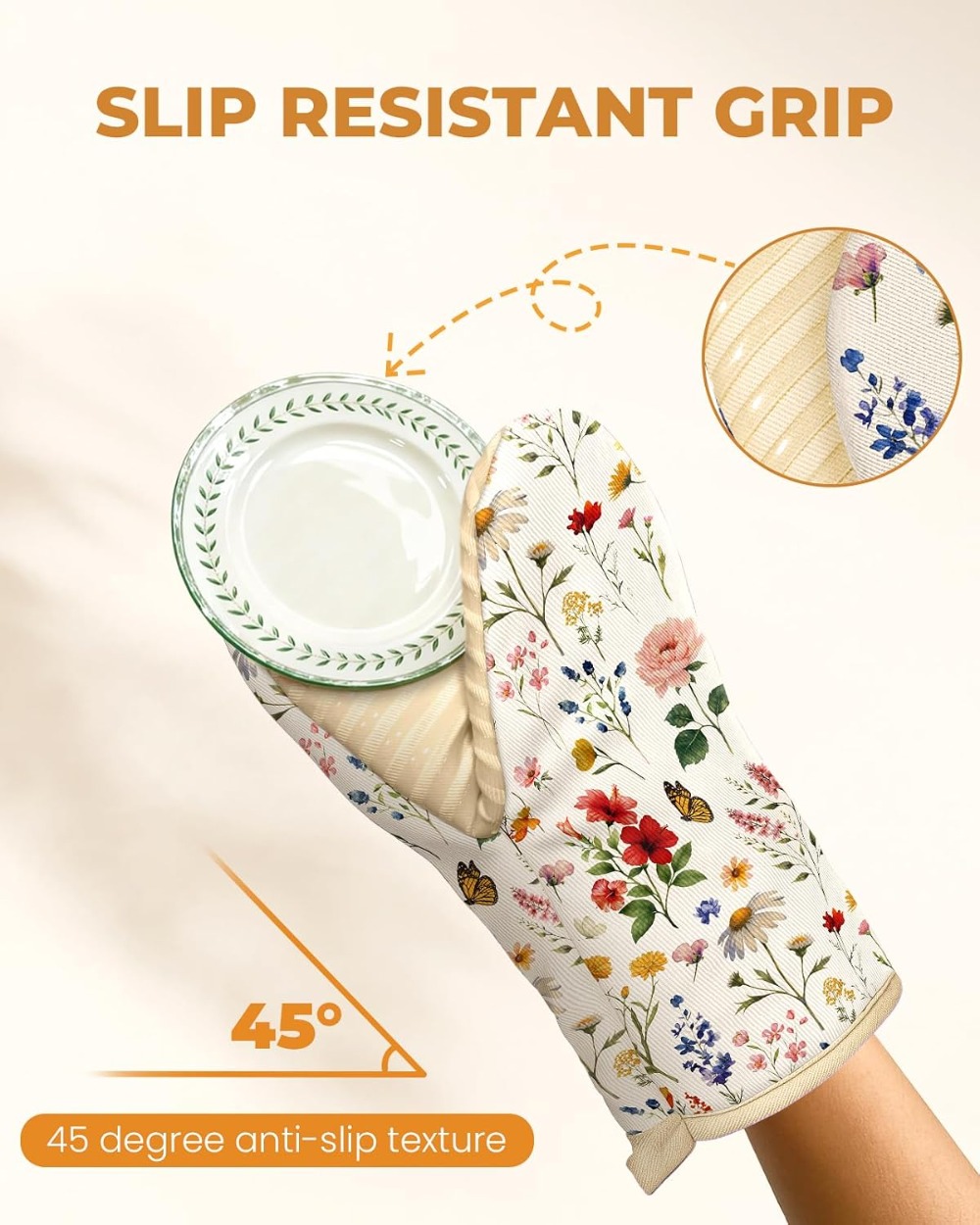 Vintage Floral Mini Oven Mitts - Oven Mitt Silicone avis et prix