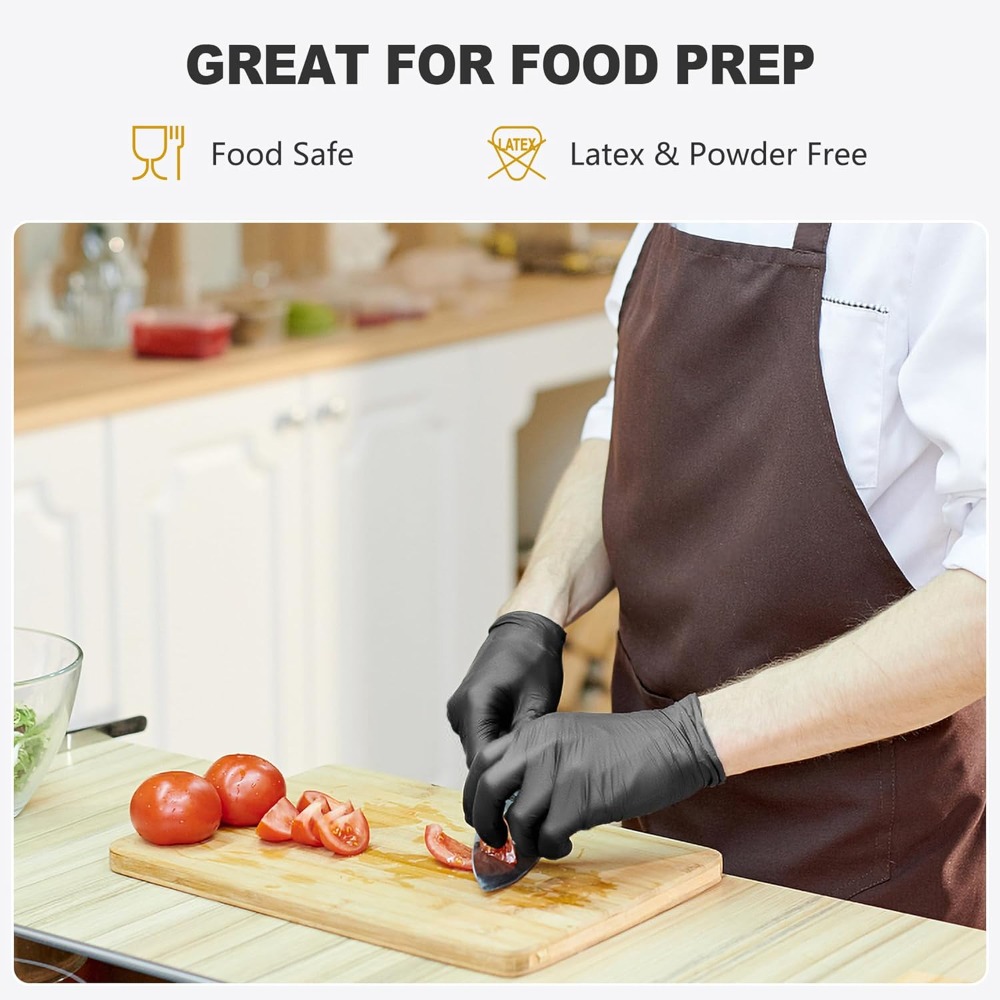 Black Vinyl Gloves, Food Grade - Rubber Glove Cleaning avis et prix