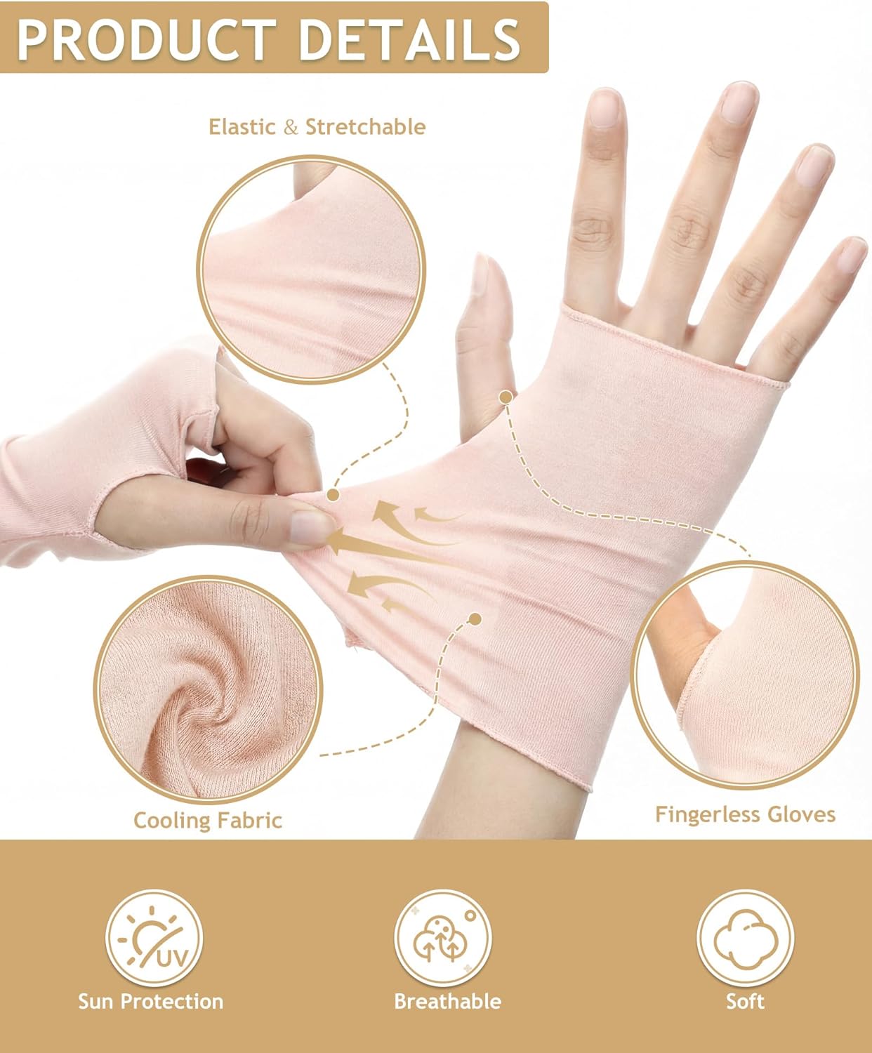 1 pair of sun protection glove - Fingerless Glove Knit avis et prix