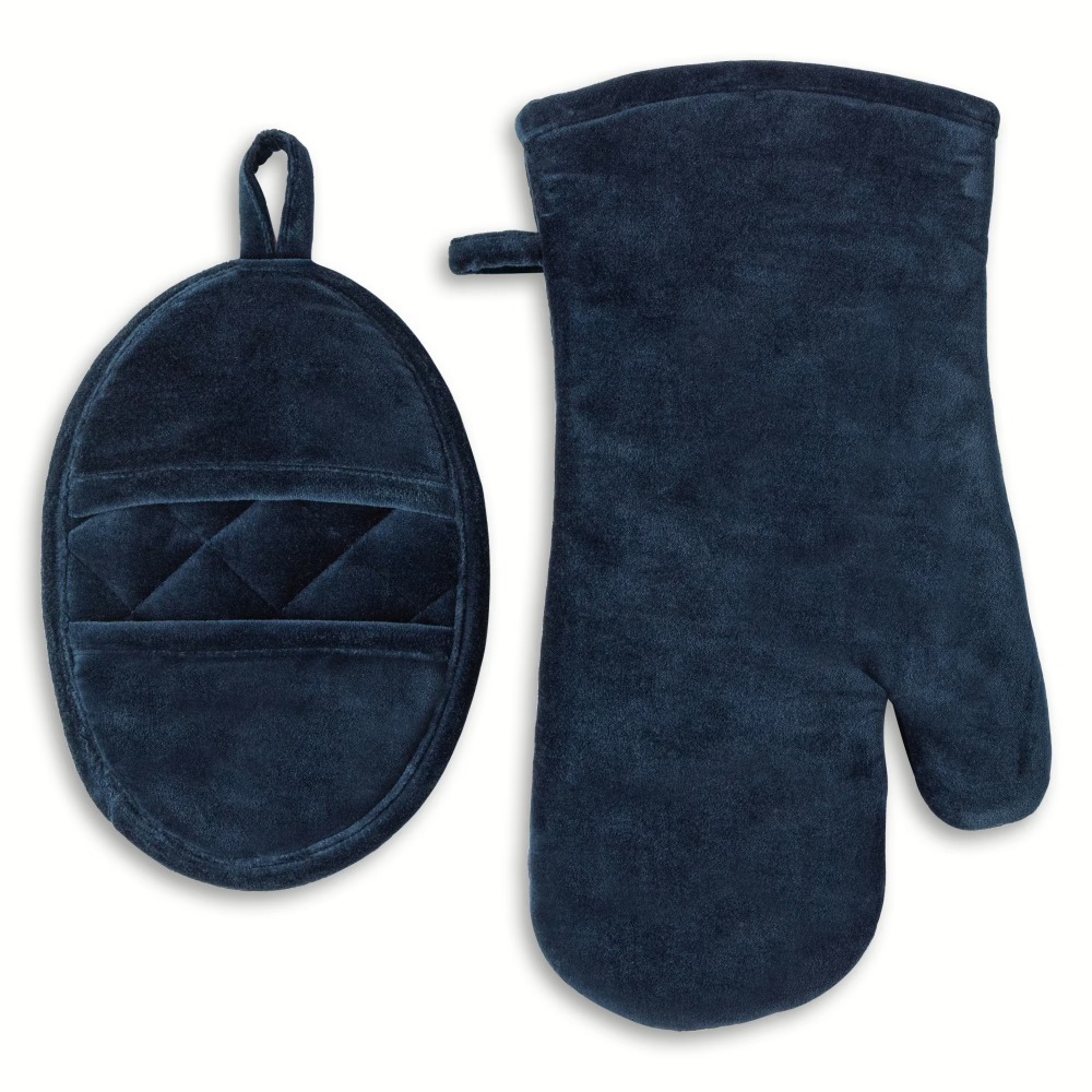 Velvet Blue 2-Piece Kitchen Ov - Heat Resistant Glove avis et prix