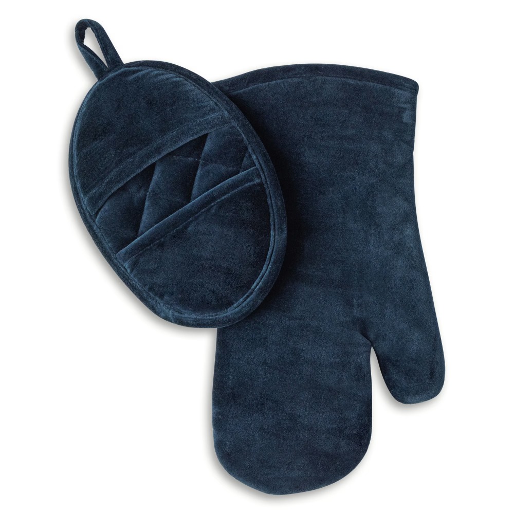Velvet Blue 2-Piece Kitchen Ov - Heat Resistant Glove avis et prix