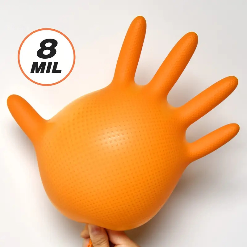 Heavy Duty Orange Nitrile Glov - Nitrile Mechanic Glove avis et prix