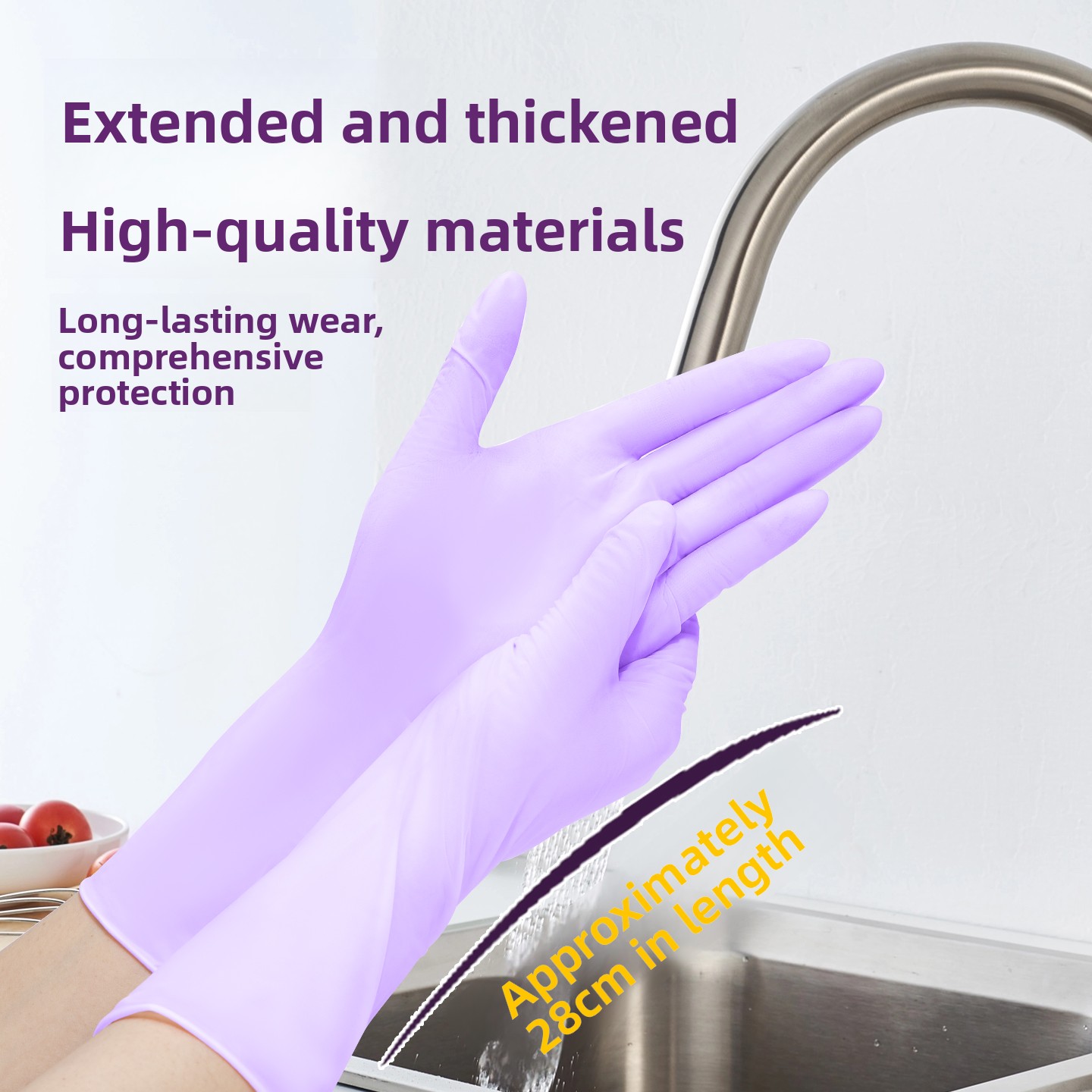 Disposable Nitrile Gloves Long - Dish Glove Rubber avis et prix