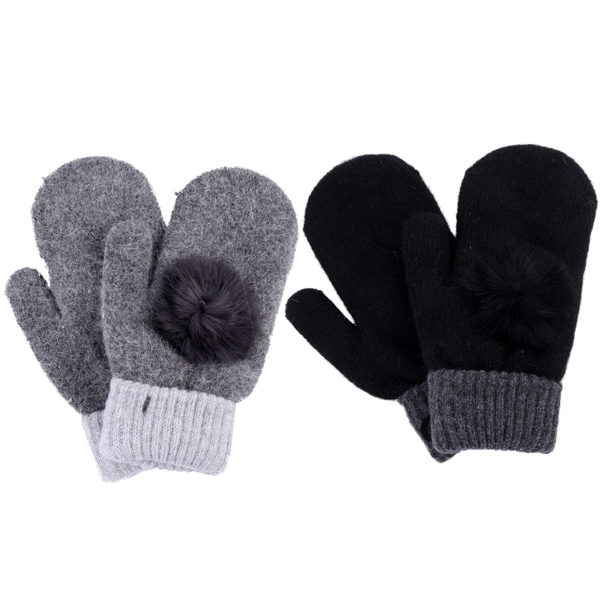 2Pairs Warm Acrylic Winter Mit - Wool Glove Lined avis et prix