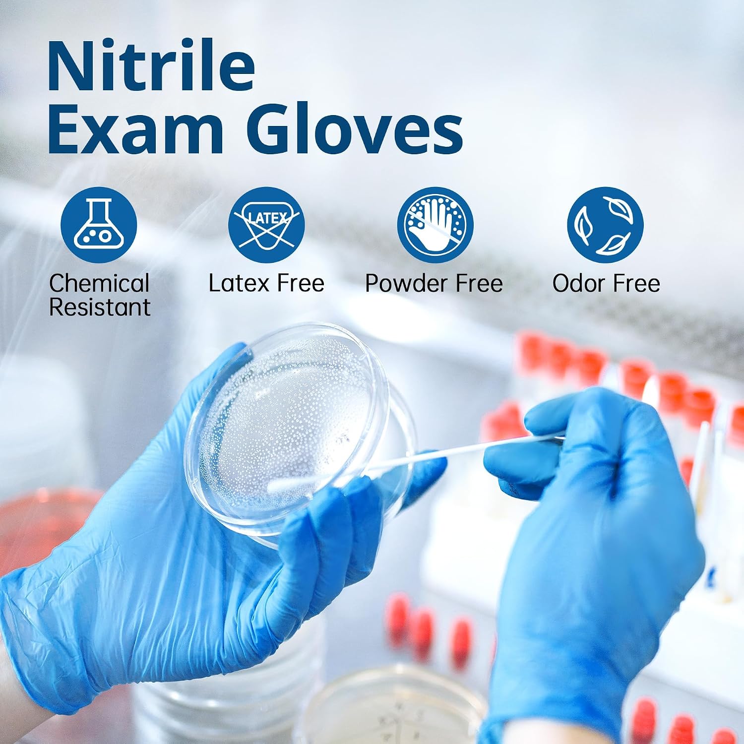 Blue Nitrile Exam Gloves with  - Rubber Glove Cleaning avis et prix