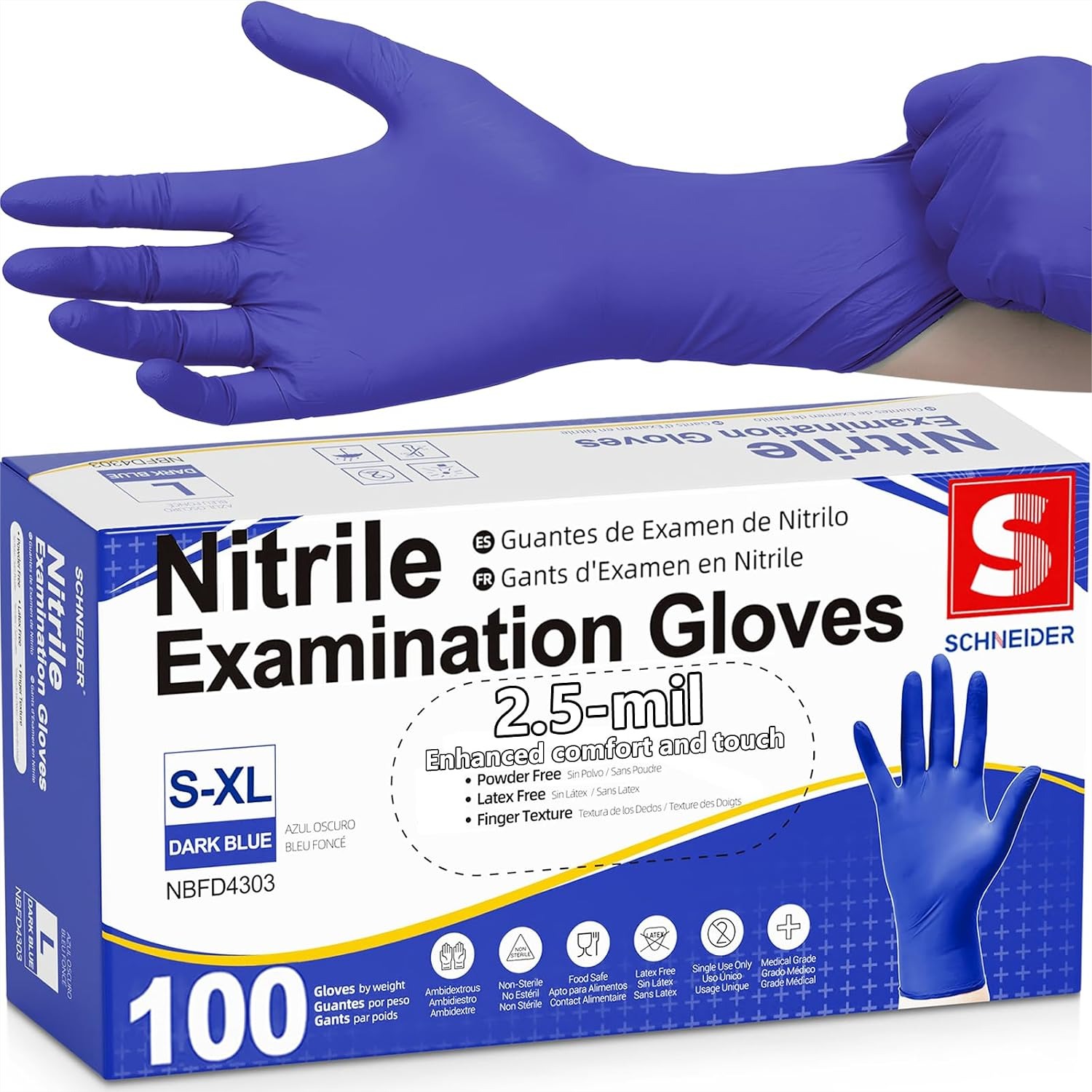 Dark Blue Disposable Nitrile G - Rubber Glove Cleaning avis et prix