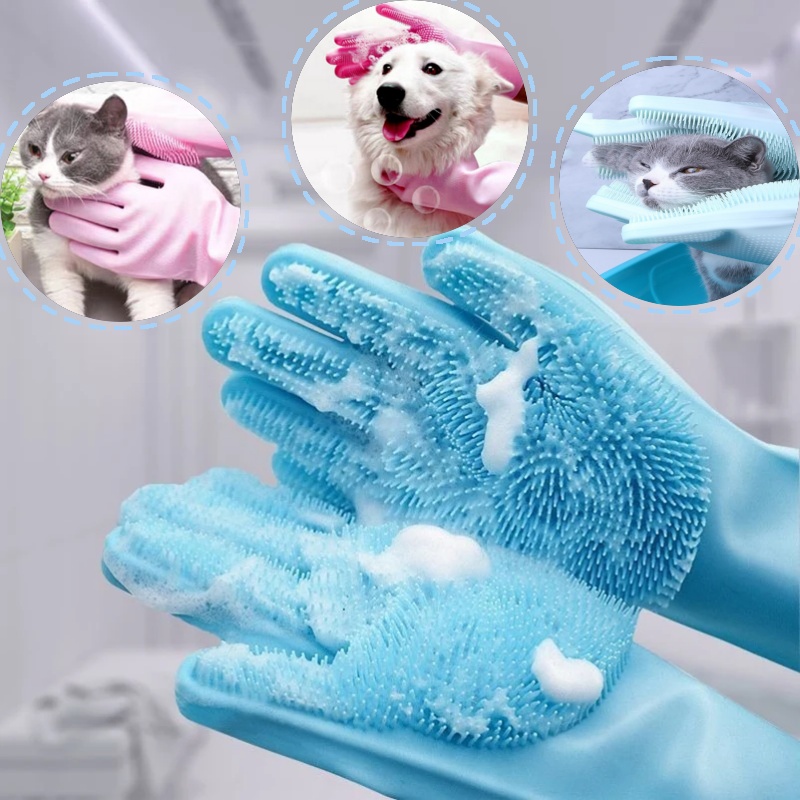 Pet Grooming Gloves for Dogs A - Rubber Glove Cleaning avis et prix