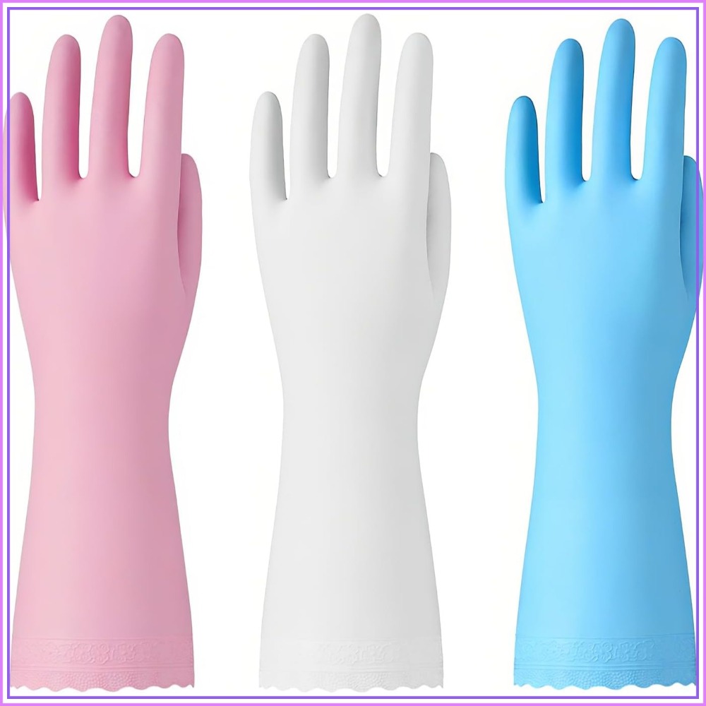 3 Pairs Non-Slip Waterproof Ki - Rubber Glove Cleaning avis et prix