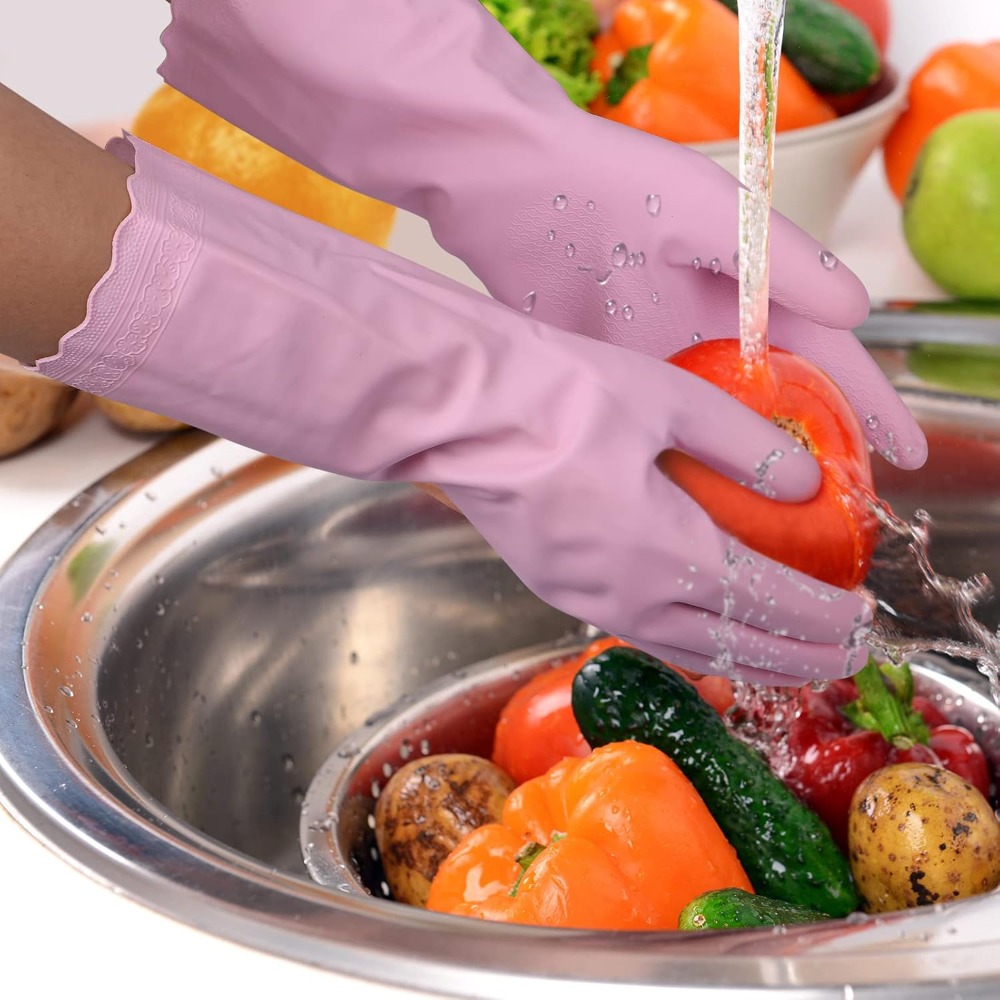 3 Pairs Non-Slip Waterproof Ki - Rubber Glove Cleaning avis et prix